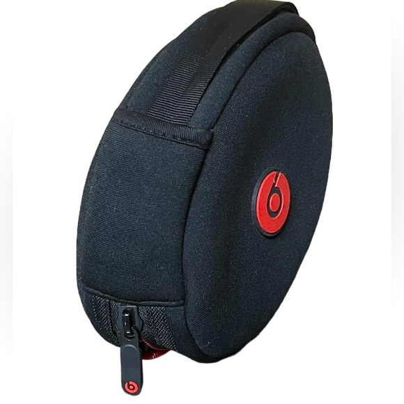 Beats by Dre Headphone Soft Carry Case Zipper Black Red Buckle Handle - Picture 3 of 5